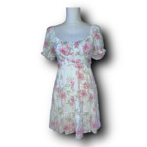 Trixxi Clothing Cottagecore Floral Puff Sleeve Mini Dress Whimsycore